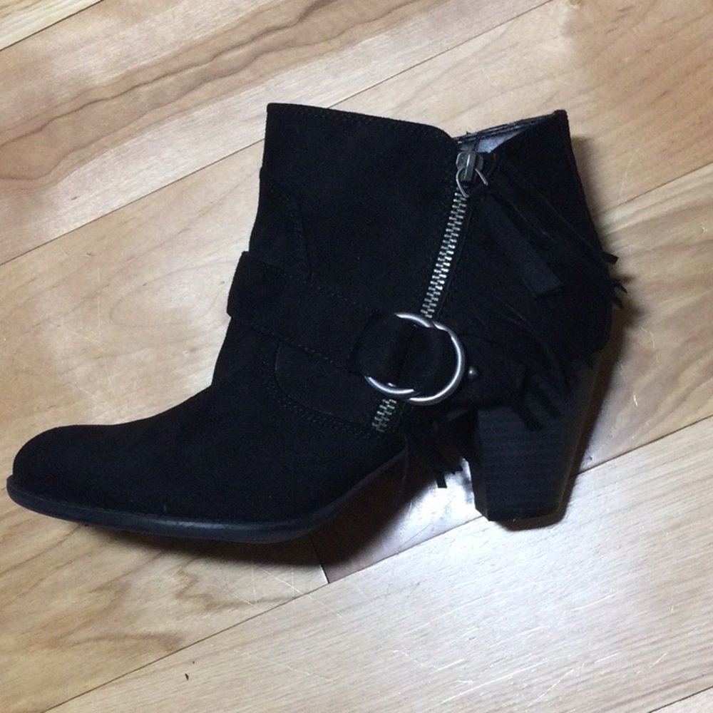 Black Indigo Rd Fringe Juliet Western Bootie